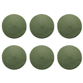 Kit 6 Jogo Americano Redondo Poliester Fresno Verde 38cm - Ela Decora